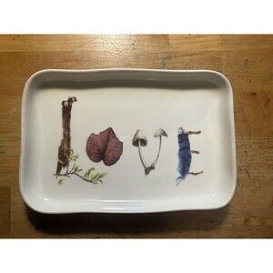 Juliska Forest Walk Trinket Dish Portugal "Love" 7.5x5x1"